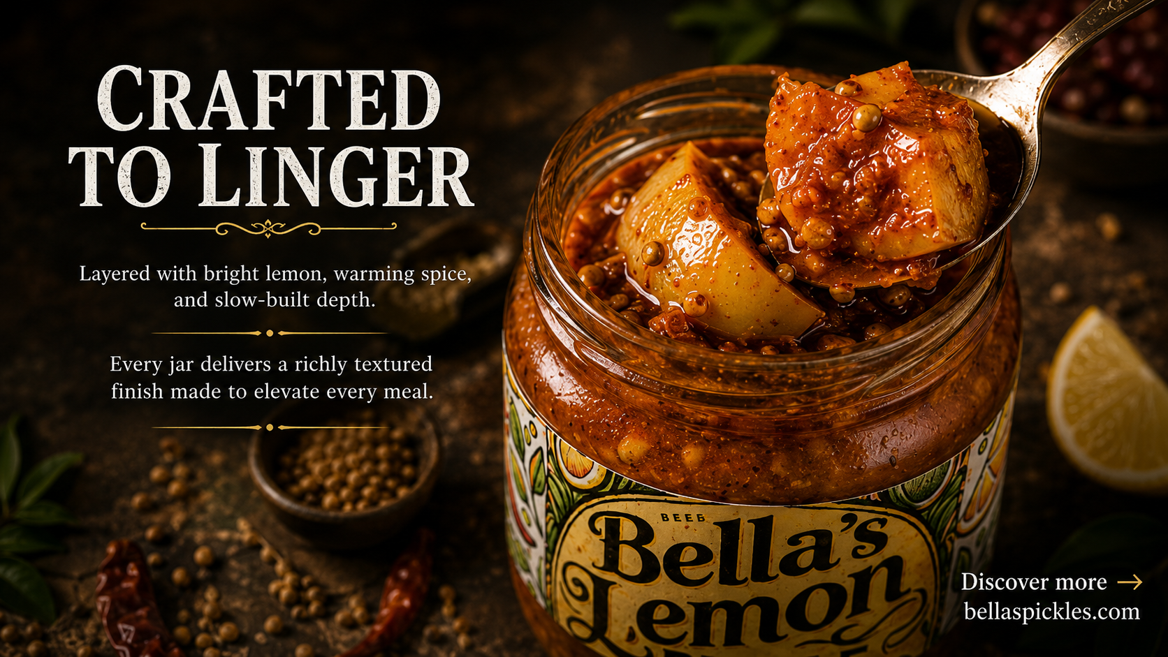 Bella's Lemon Pickle crafted to linger artwork